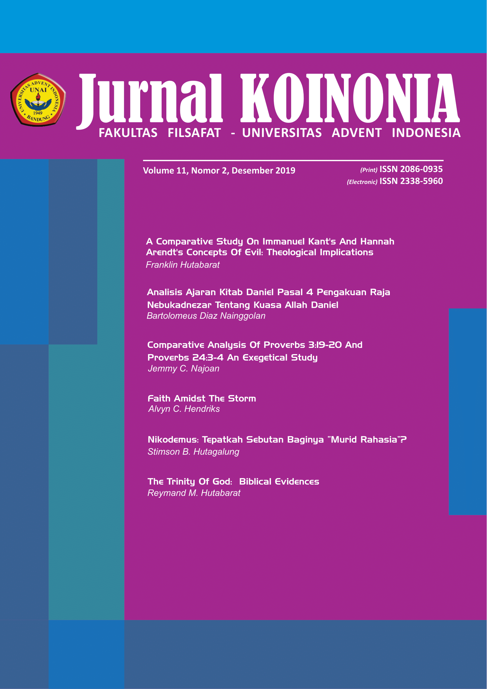 					View Vol. 11 No. 2 (2019): KOINONIA: Desember 2019
				