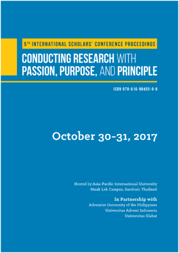 					View Vol. 5 No. 1 (2017): Abstract Proceedings International Scholars Conference
				